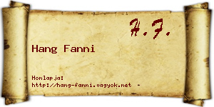 Hang Fanni névjegykártya