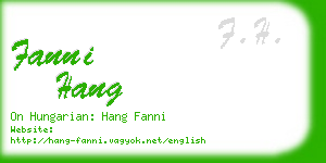 fanni hang business card